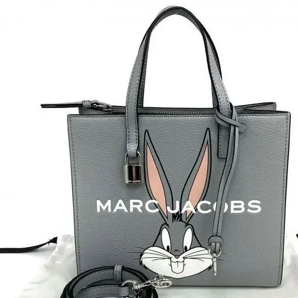Marc Jacobs GRAY CALFSKIN LOONEY TUNES 2WAY BAG - Picture 1 of 8
